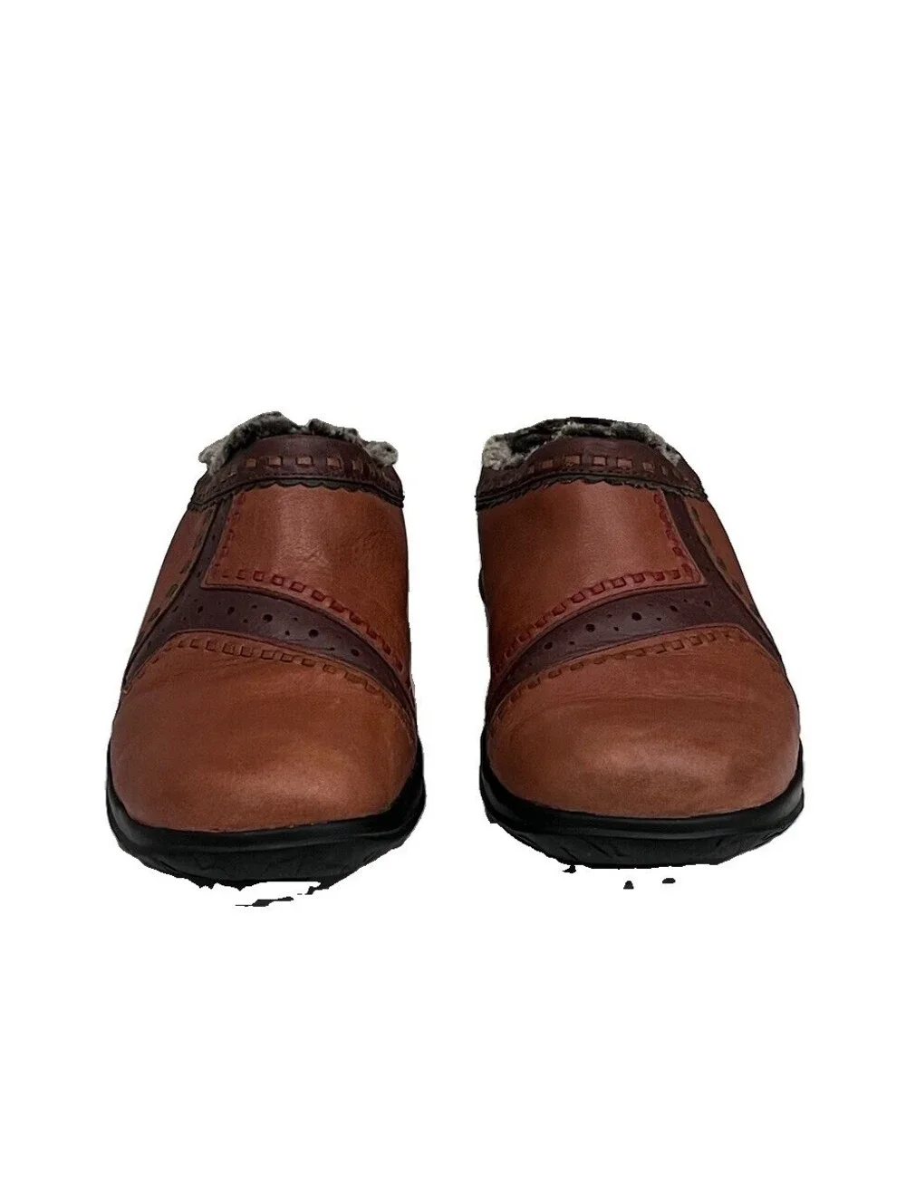 Clarks Brown Leather Clog Mules Women’s 7.5M Slip On Comfort Shoes Boho Hippie